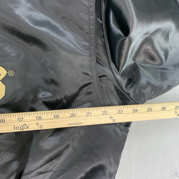 Vintage 1990s Excalibur Las Vegas Black Satin Adult Size XL Casino Bomber Jacket - Picture 10 of 10